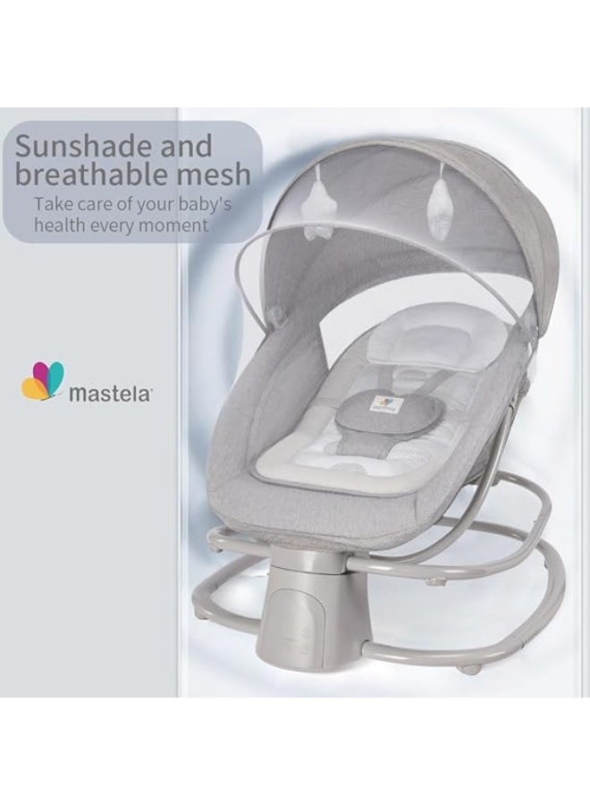 Mastela Baby Swing for Infants Baby Bouncers with Dinner Plate 4-in-1 Adjustable backrest Bluetooth APP Usage and Control,Detachable Independent Rocking Chair - Image 3